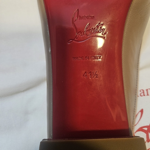 NIB NEW Christian Louboutin Women Black Leather Sweetie Jane Flats Mules - Picture 9 of 9